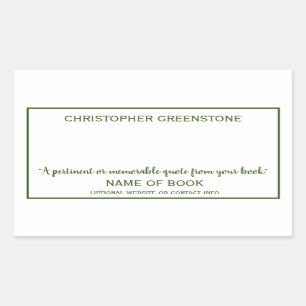 Author Signature Green Bookplate