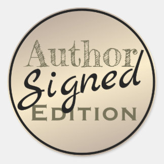 Author Signed Champagne Color Classic Round Sticker