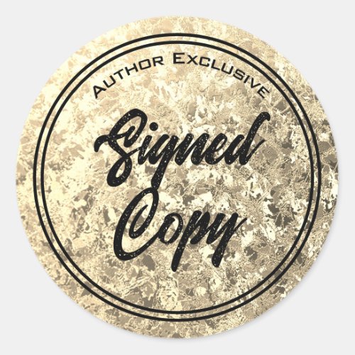 Author Signed Copy Gold Classic Round Sticker