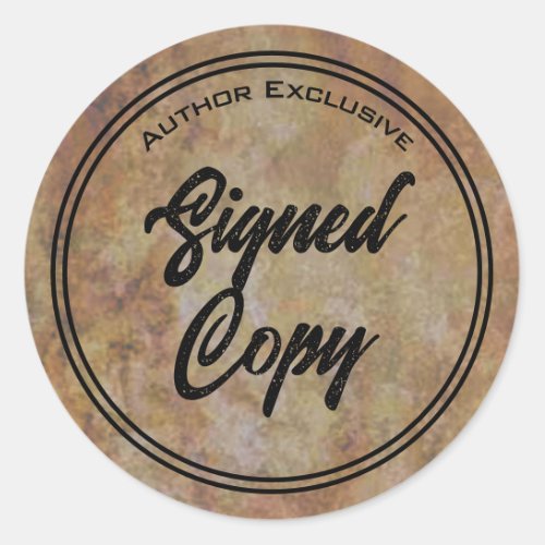 Author Signed Copy Parchment Classic Round Sticker