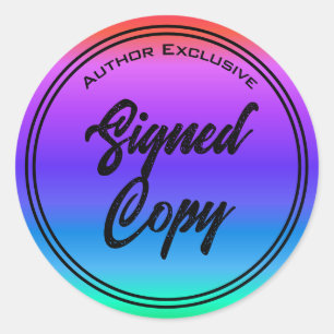 Author Signed Copy Rainbow Classic Round Sticker
