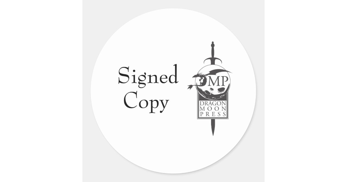 Author "signed copy" stickers Zazzle