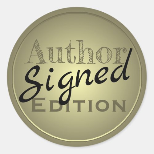 Author Signed Edition Gold and Black Classic Round Sticker