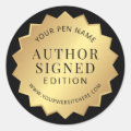 Author Signed Edition Gold Book Signing Sticker | Zazzle