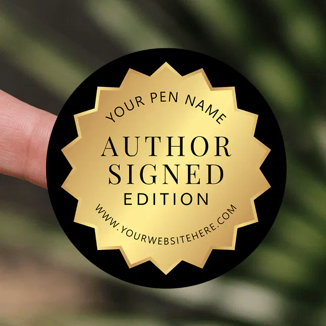 Author Signed Edition Gold Book Signing Sticker | Zazzle
