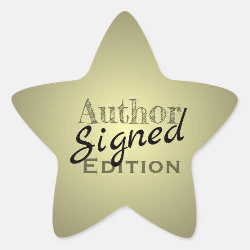 Author Signed Edition Star Gold and Black Star Sticker