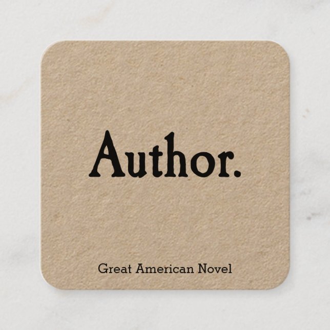 Author. Square Business Card (Front)