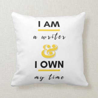 Author Throw Pillow - I am a Writer - Time