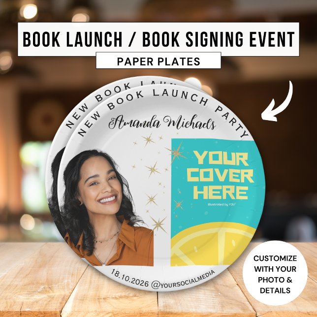 Author Writer Book Launch Party  Paper Plates (Creator Uploaded)