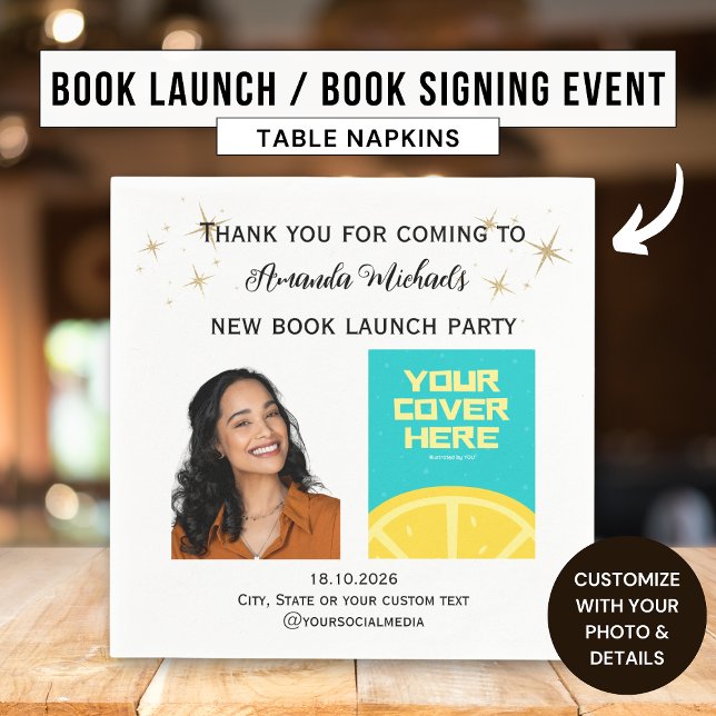 Author Writer Book Launch Party Welcome Napkins (Creator Uploaded)