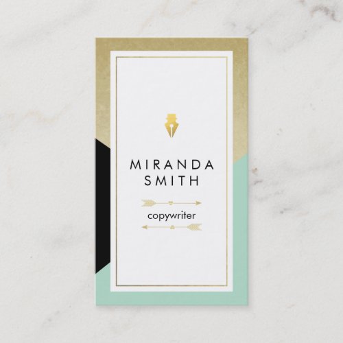 Author Writer Business Card _ Chic geometric