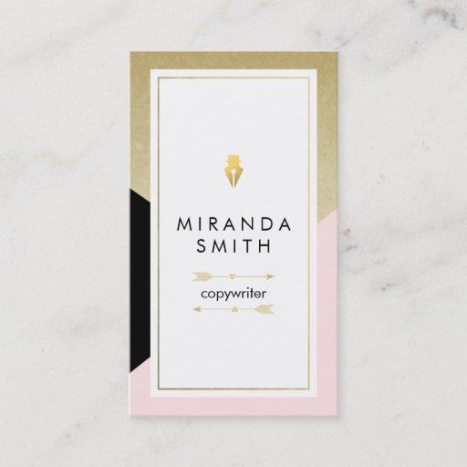 Customizable Author Writer Business Card - Chic geometric