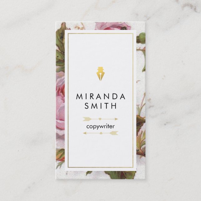 Author Writer Business Card - Chic geometric (Front)