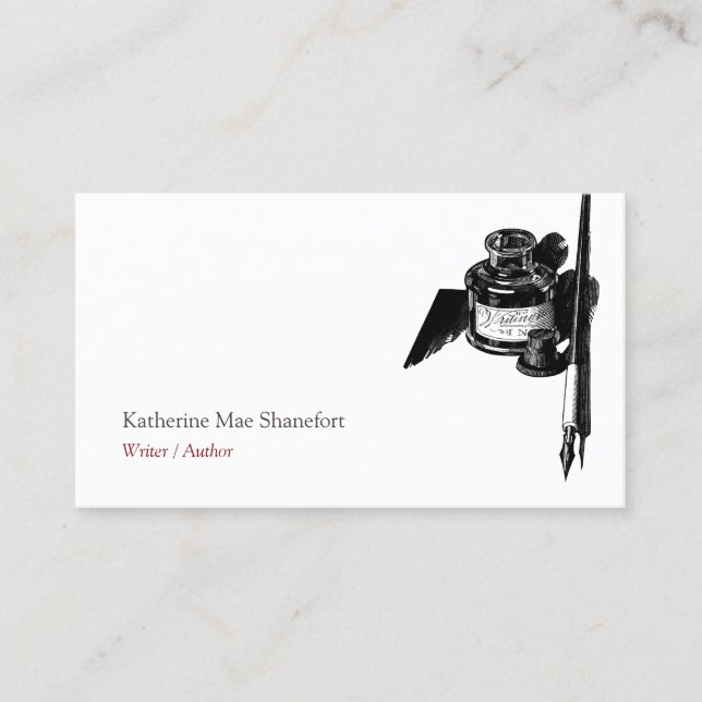 Author Writer Calligrapher Business Card (Front)