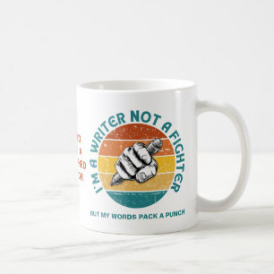 Author WRITER NOT A FIGHTER NaNoWriMo Book Coffee Mug
