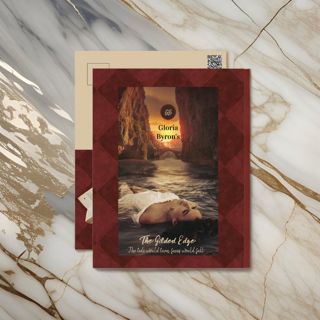 Author Writer Promotion Burgundy Postcard (Creator Uploaded)