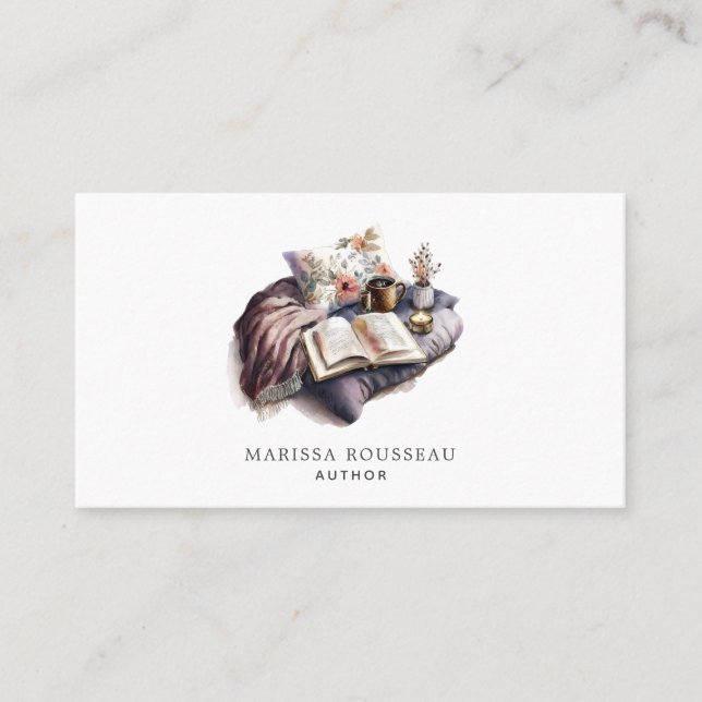 Author Writer Watercolor Business Card (Front)