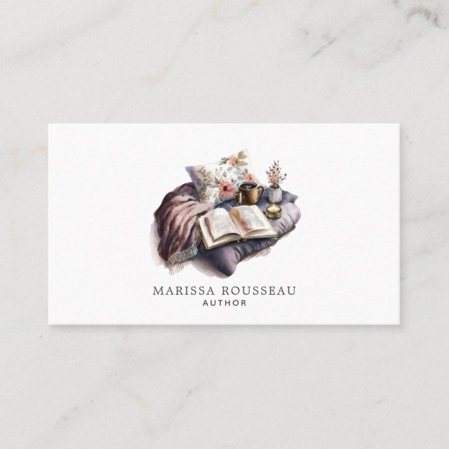 Author Writer Watercolor Business Card (Front)