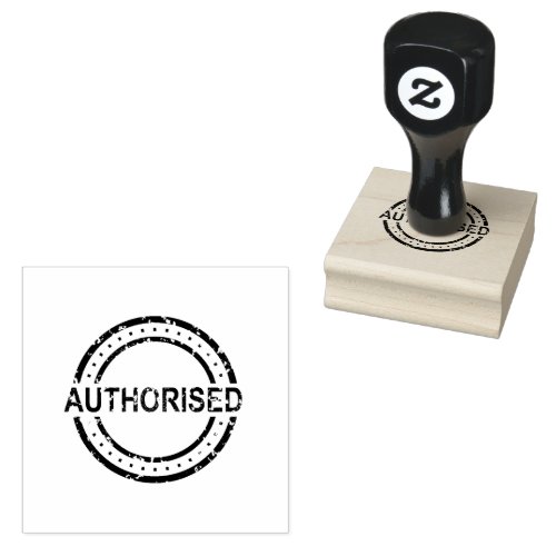 AUTHORISED Text Circular Layout Jet Black Color  Rubber Stamp