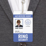 Authorized Agent Ring Bearer Security Badge at Zazzle