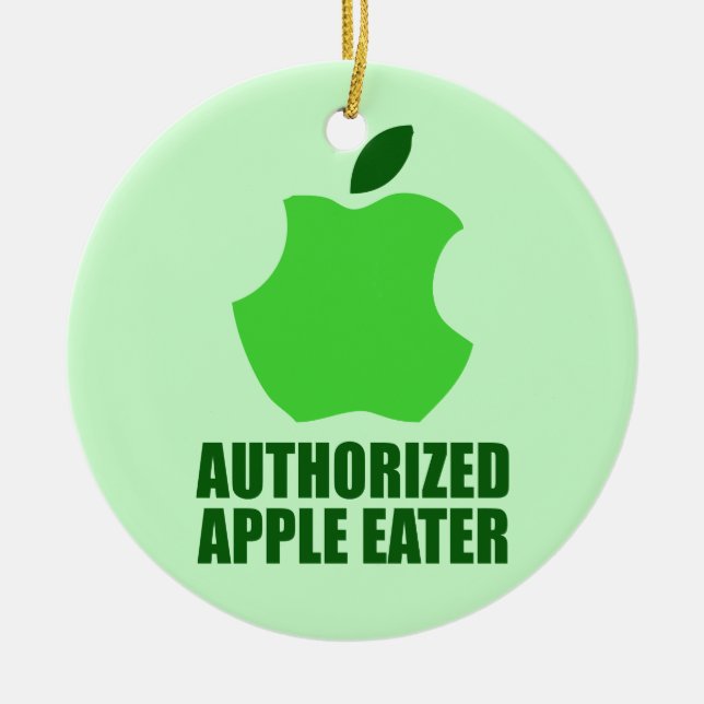 Authorized Apple Eater Ceramic Ornament (Front)