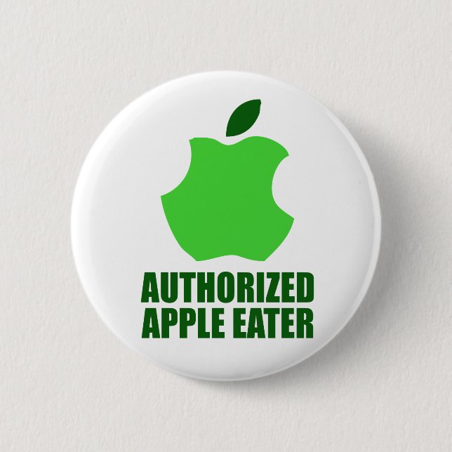 Authorized Apple Eater Pinback Button (Front)