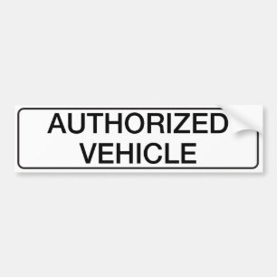Authorized Vehicle Bumper Sticker