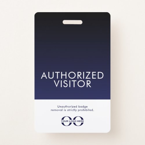 Authorized Visitor Badge Navy Blue