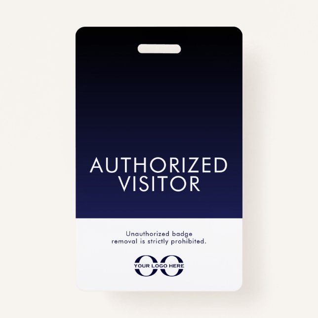 Authorized Visitor Badge Navy Blue (Front)