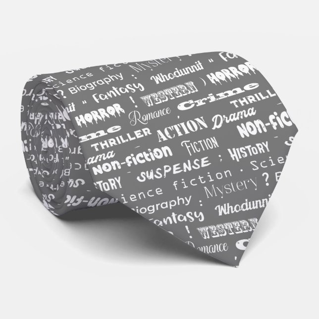 Author's Book Genre Neck Tie (Rolled)