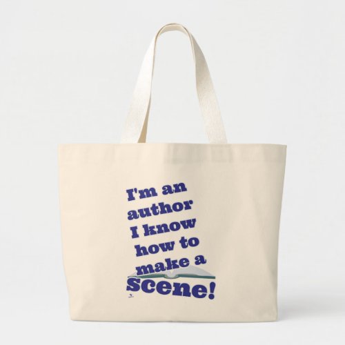 Authors Can Make a Scene Epic Novel Logo Large Tote Bag