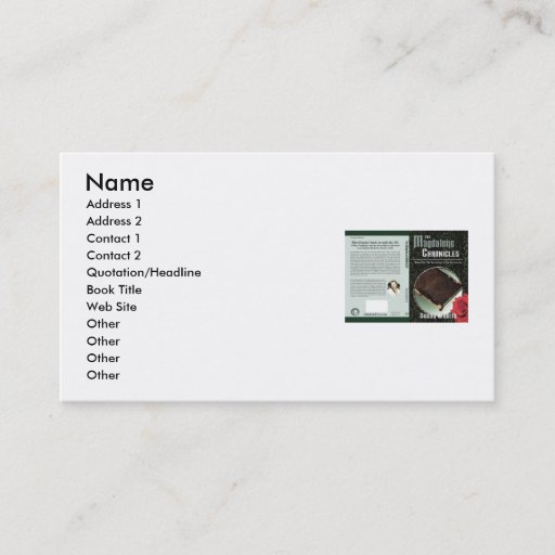 Customizable Author's choice business card templates
