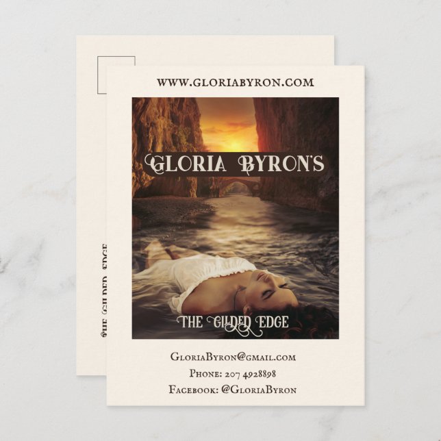 Author's Promotional Material Gilded Edge   Invitation Postcard (Front/Back)