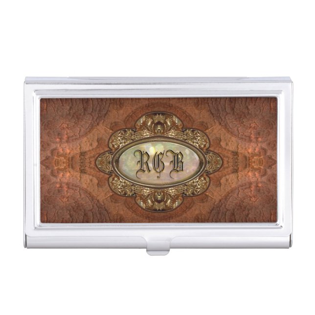 Autien Monogram Business Card Holder (Front)