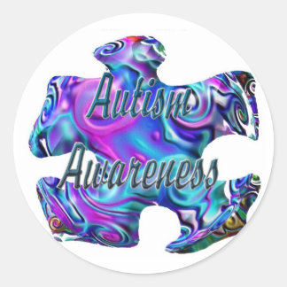 Autism 3D Puzzle Classic Round Sticker