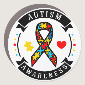 Autism -  7" x 7" Large Circle Car Magnet