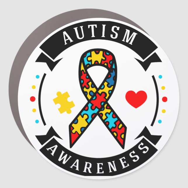 Autism -  7" x 7" Large Circle Car Magnet (Front)