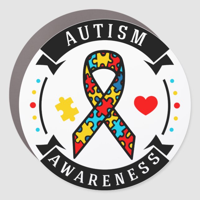 Autism -  7" x 7" Large Circle Car Magnet (Front)