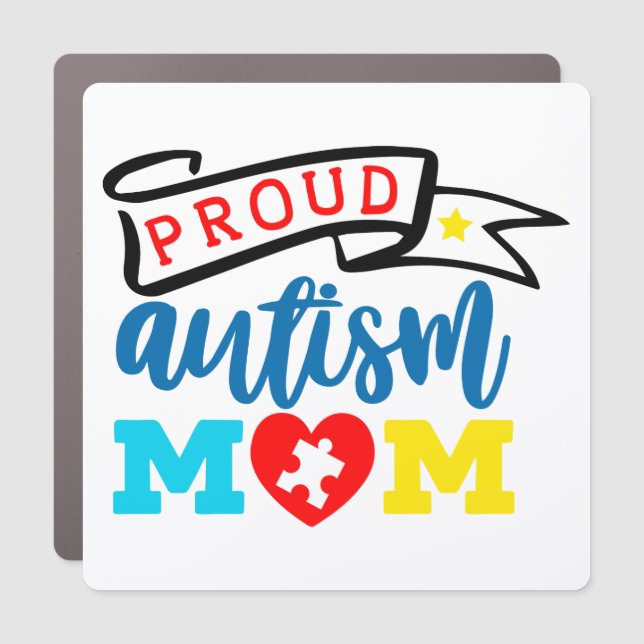 Autism 7" x 7" Square Car Magnet (Front)
