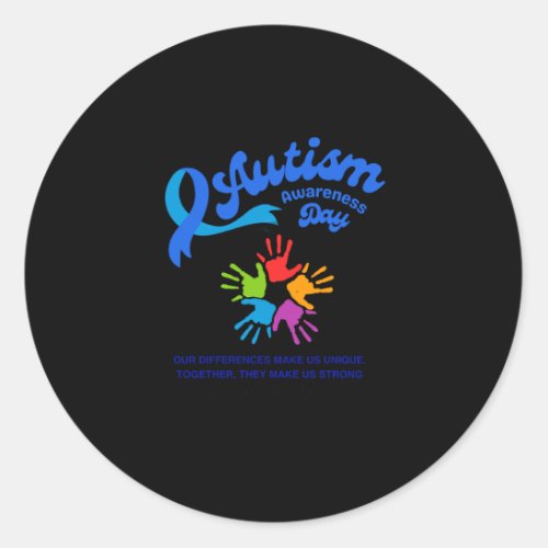 Autism Aawareness Autism Acceptance S Mental Healt Classic Round Sticker