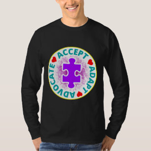 Autism Accept Adapt Advocate A Nice Drawing With 3 T-Shirt