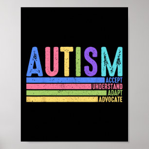 Autism Accept Understand Adapt Advocate Special Ed Poster
