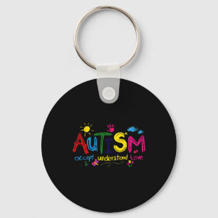 Autism Accept Understand Love Autism Awareness Keychain