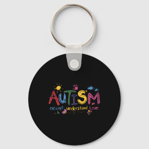 Autism Accept Understand Love Autism Awareness Mon Keychain