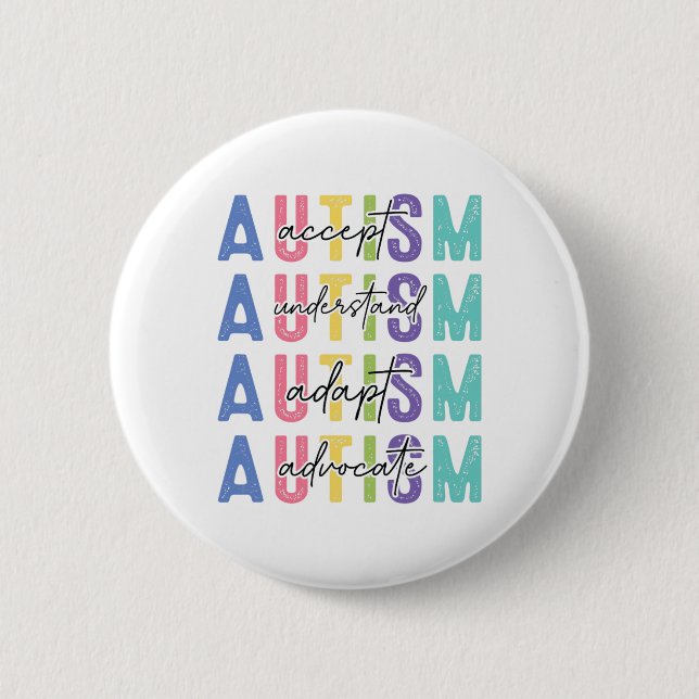 Autism Accept Understand Love  Button (Front)