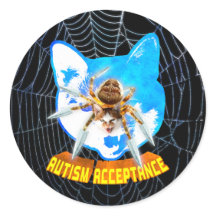 Autism Acceptance Angry Blade Spider Cat