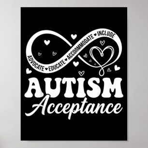 Autism Acceptance Awareness Infinite Women Men Poster