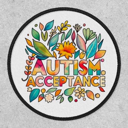 Autism Acceptance Colorful Flowers Patch