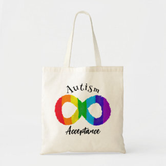 Autism Acceptance Colorful Infinity Symbol Tote Bag