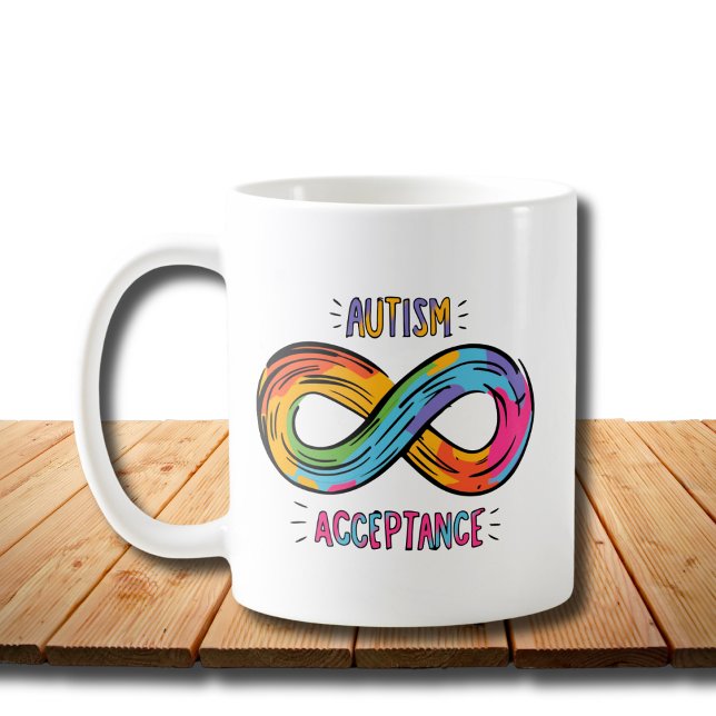 Autism Acceptance Colorful Rainbow Infinity Symbol Coffee Mug (Creator Uploaded)